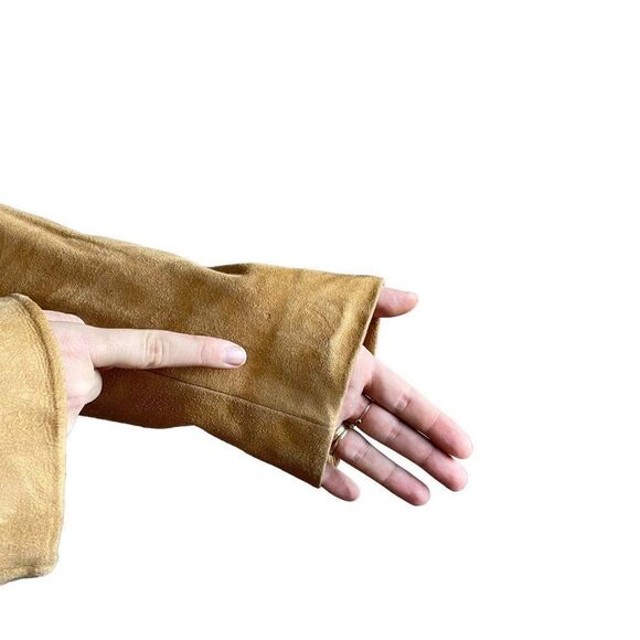 Vintage Mens 1960s Tan Brown Micro Suede Leather Blazer Western Sport Coat Sz L - Picture 5 of 10